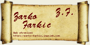 Žarko Farkić vizit kartica